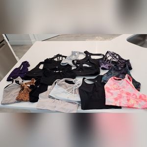 13 Lululemon Sports Bras Energy Size 8 (sold as a set), 2 Free People bralets